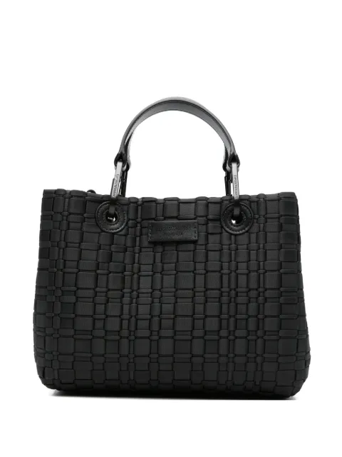 Emporio Armani woven top handle tote bag