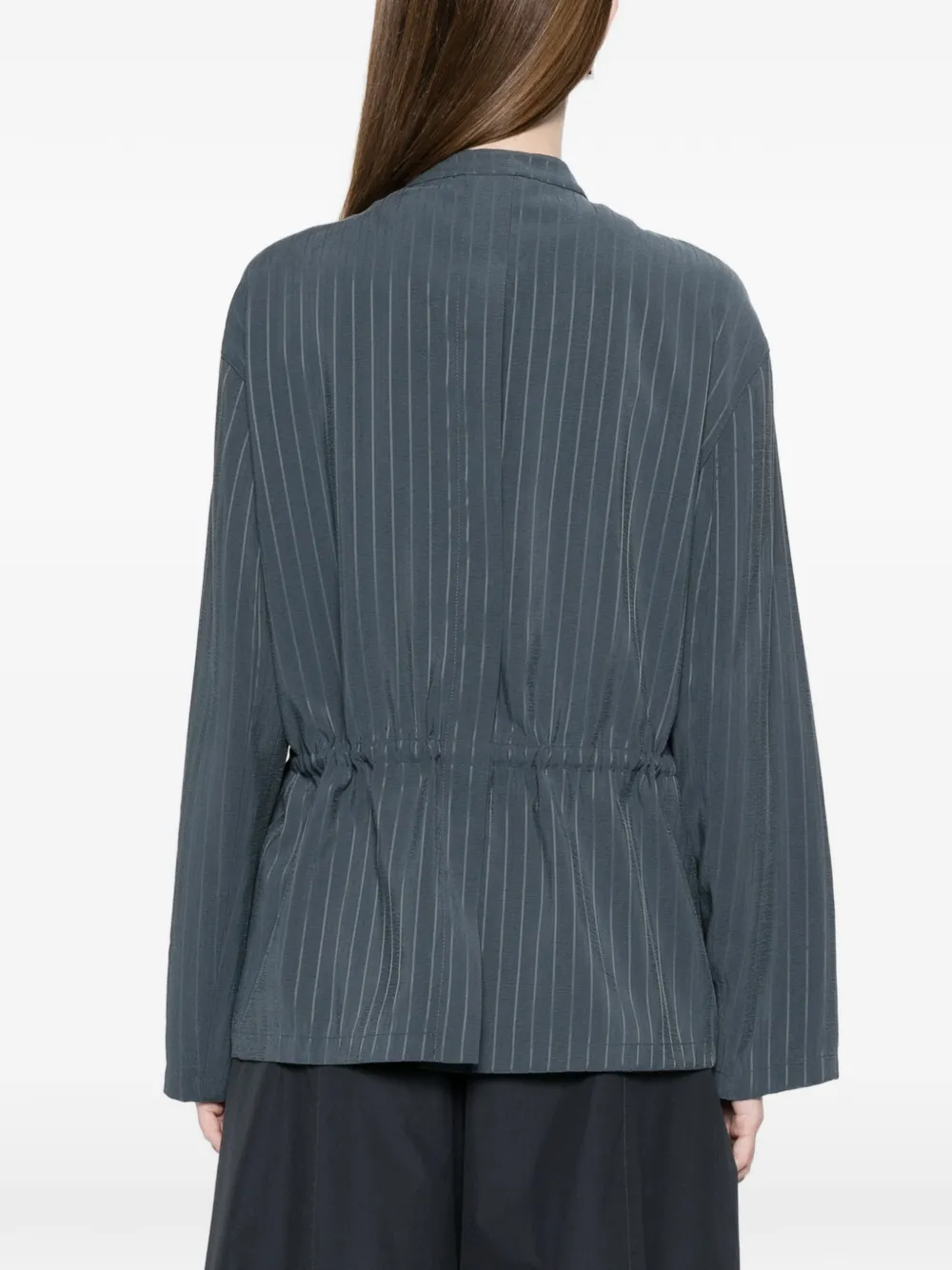 Emporio Armani Button-up jack met krijtstreep Blauw