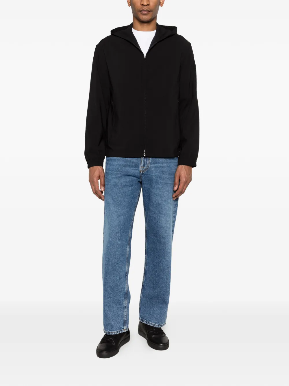 Emporio Armani Hooded zip-up Jacket | Black | FARFETCH