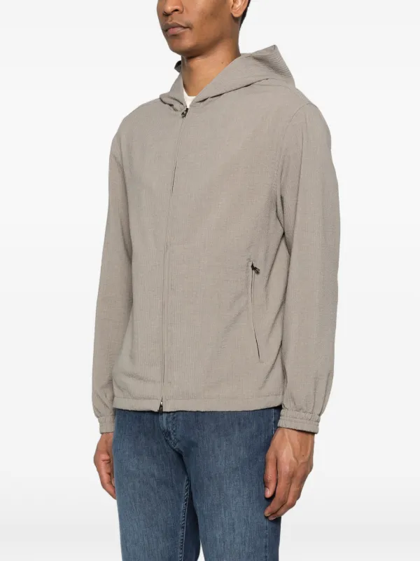 Emporio Armani Hooded zip-up Jacket | Green | FARFETCH