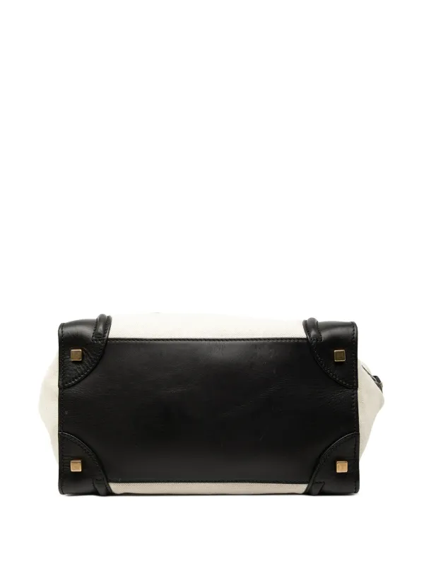 Celine Pre-Owned 2011 Mini Bicolor Canvas And Leather Luggage Tote