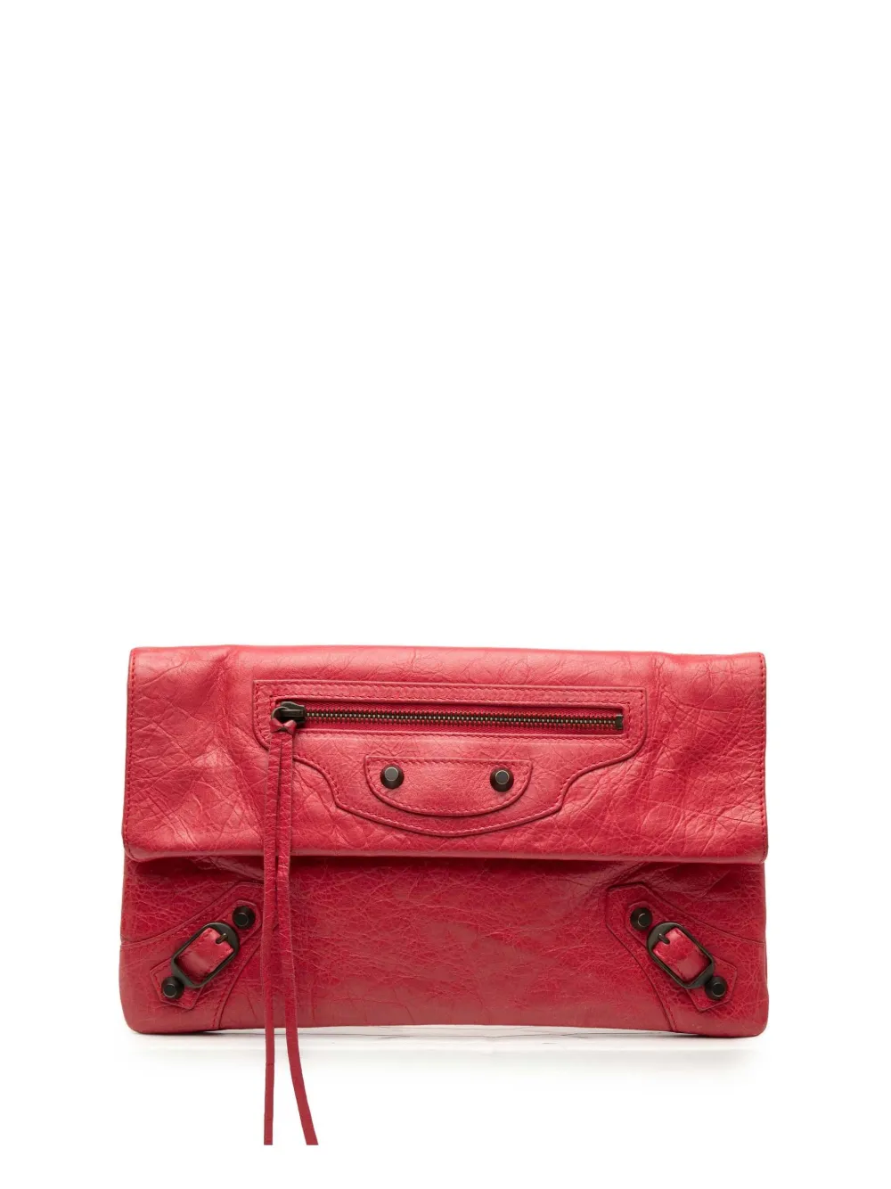 Balenciaga Pre-Owned 2012 Lambskin Motocross Classic Envelope clutch bag - Rosso