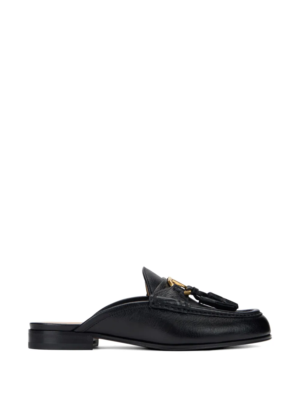 Valentino Garavani VLogo leather tassel mules Zwart