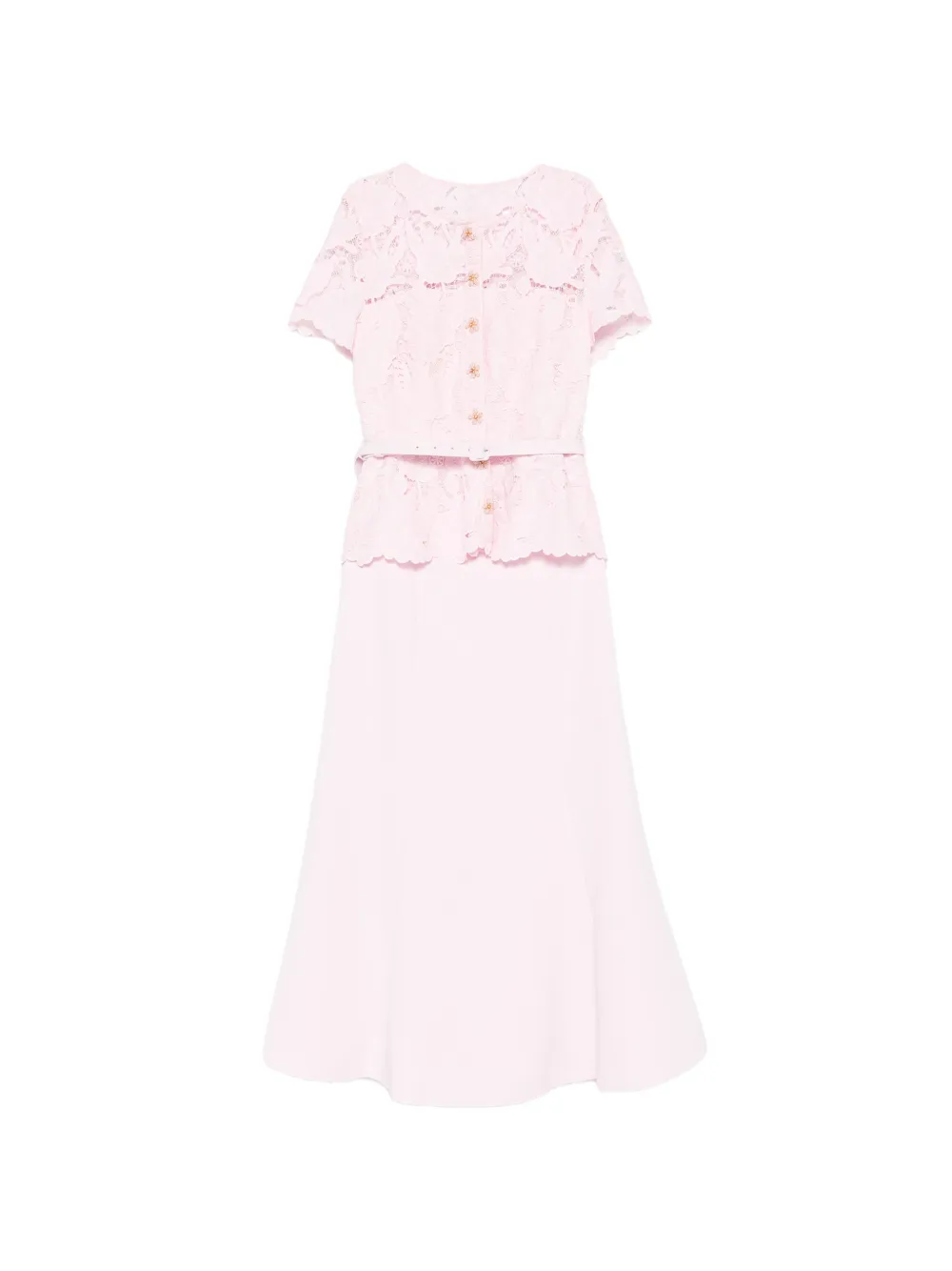 Self-Portrait lace belted dress - Rosa