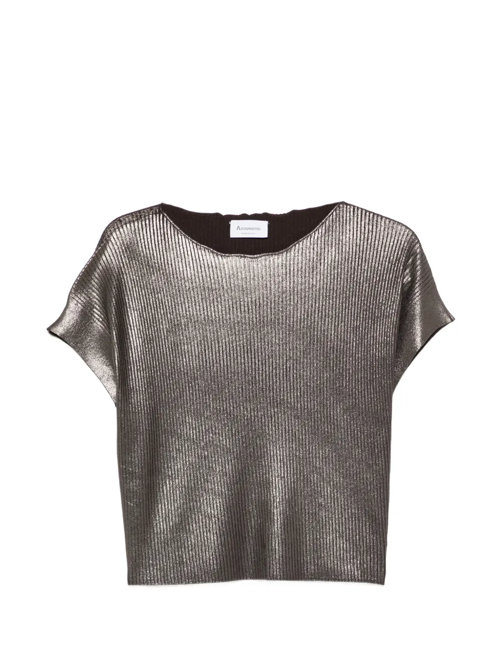 ribbed-knit T-shirt