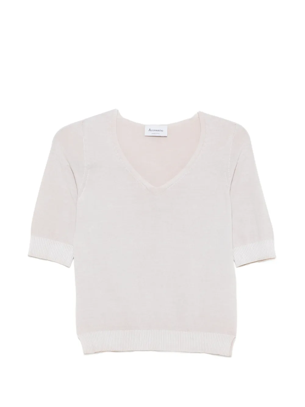V-neck knitted T-shirt
