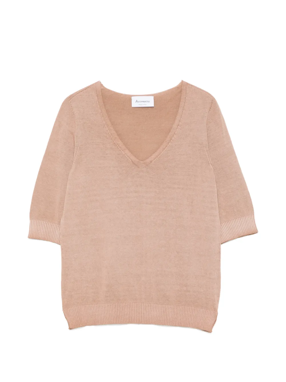 AROVESCIO V-neck T-shirt - Nude
