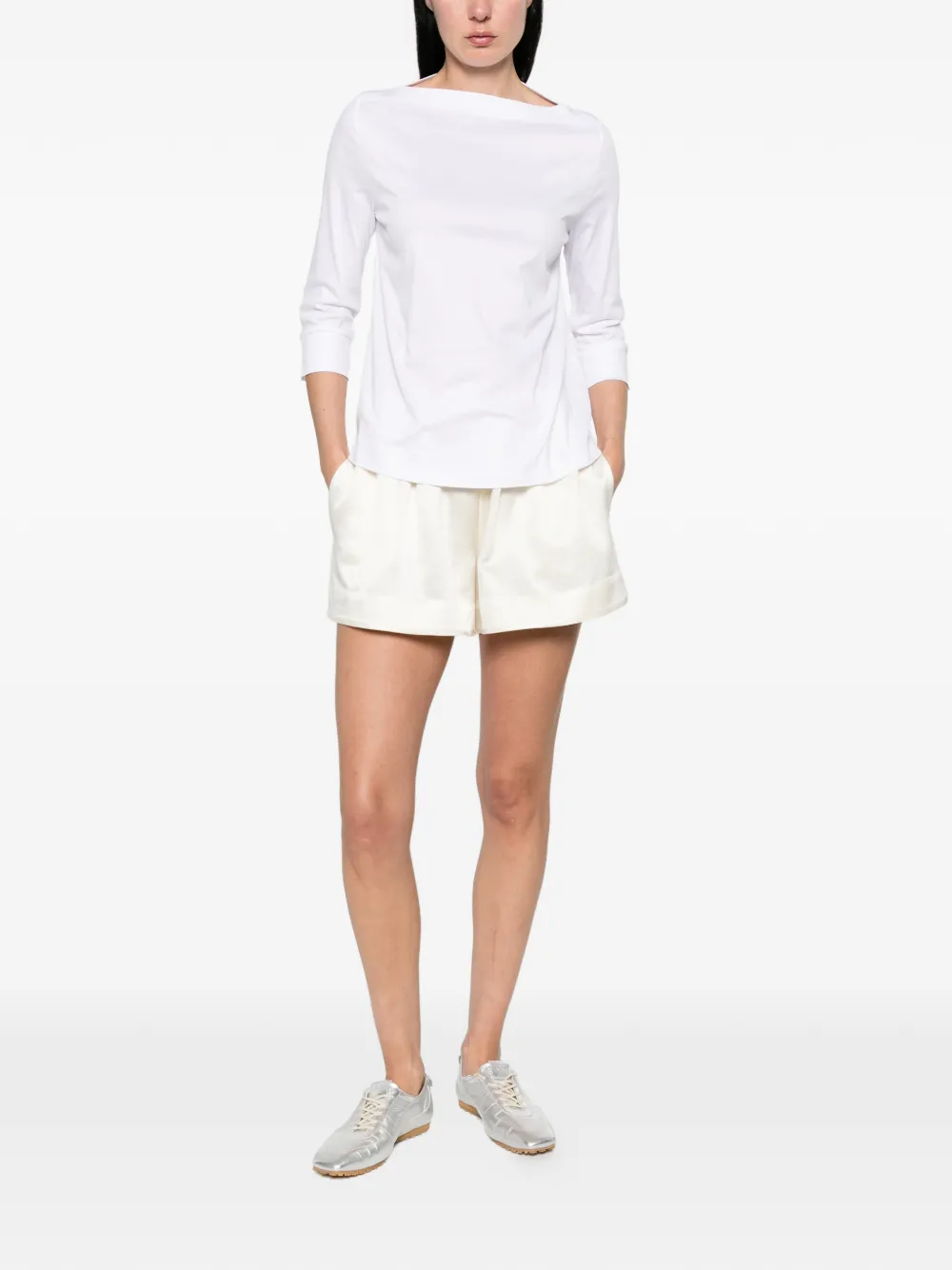  Arovescio Boat-neck T-shirt - White 