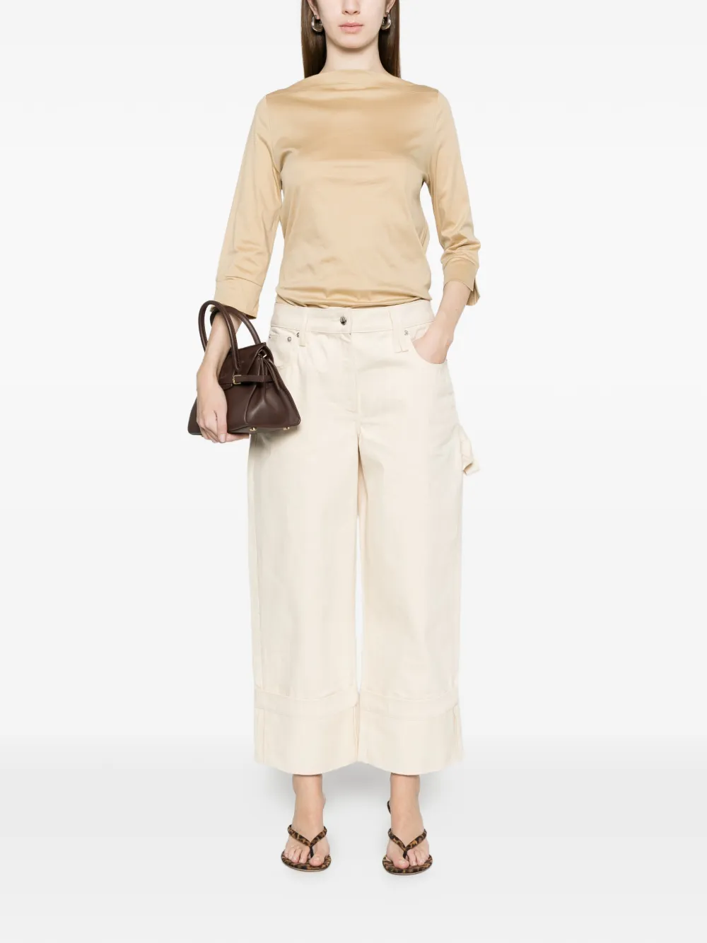  Arovescio Boat-neck T-shirt - Neutrals 
