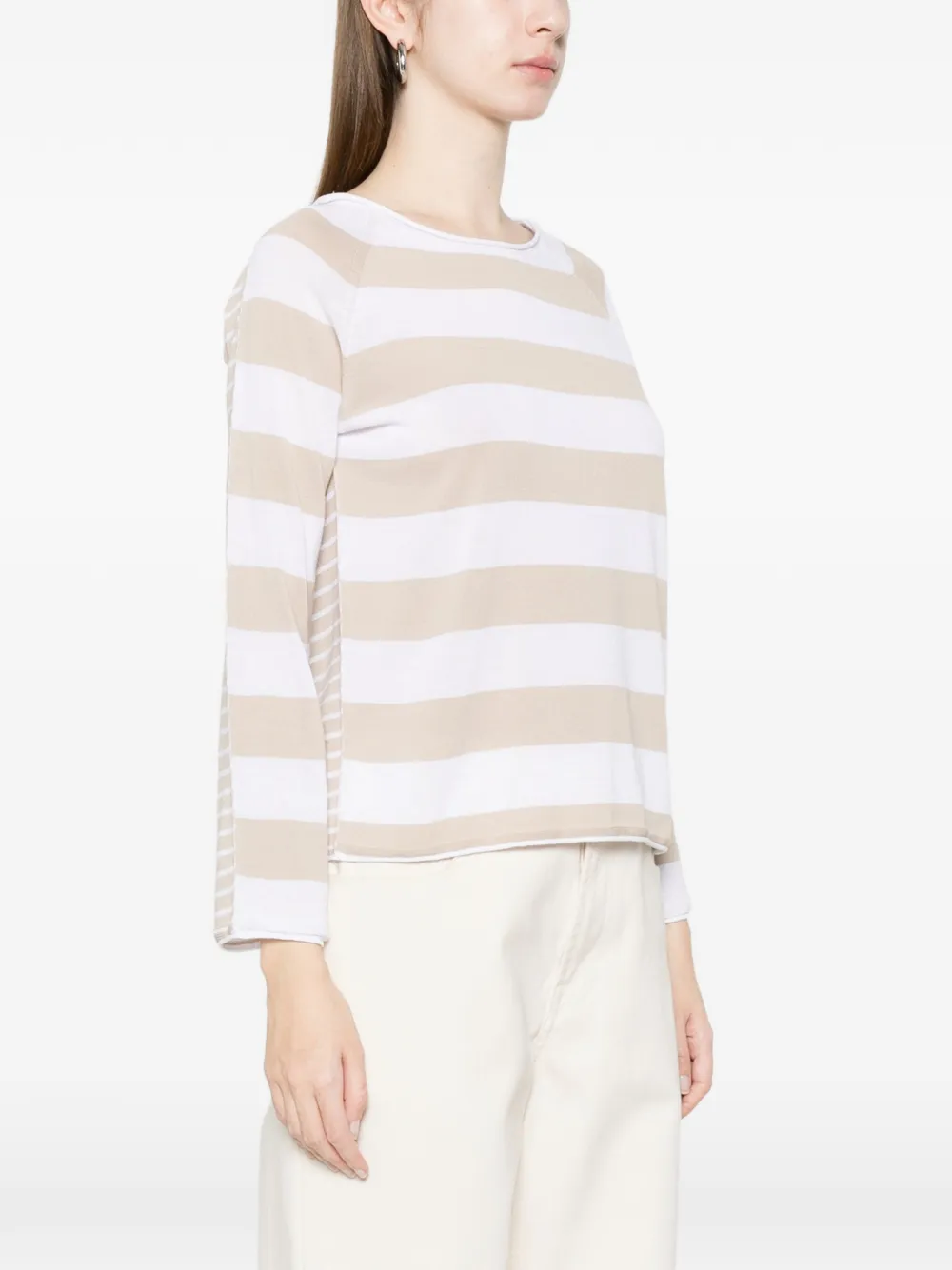  Arovescio Striped-pattern T-shirt - White 