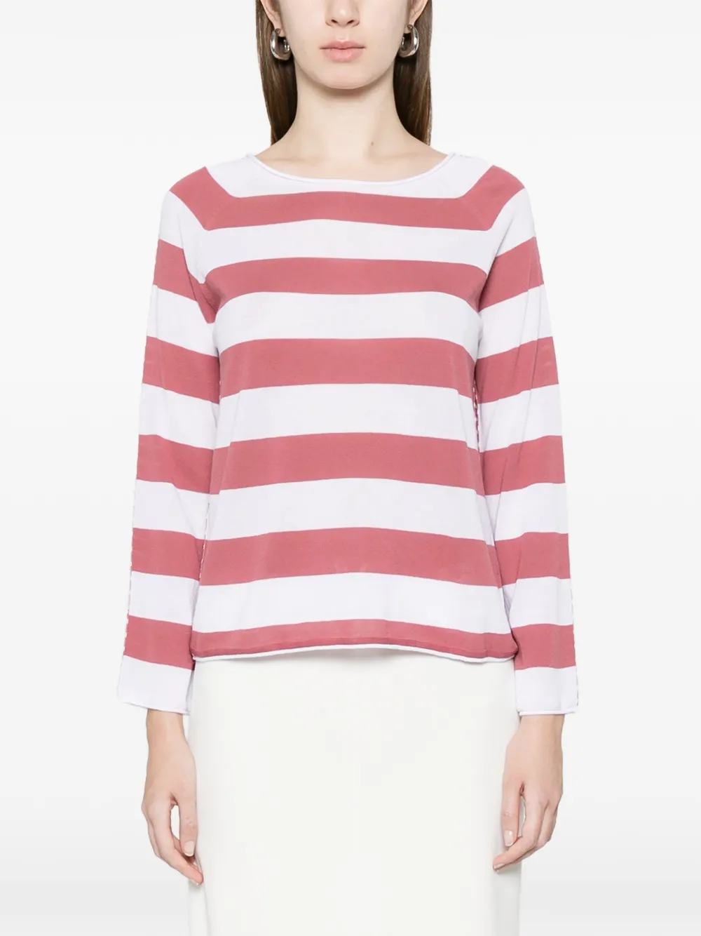  Arovescio Striped-pattern T-shirt - Pink 
