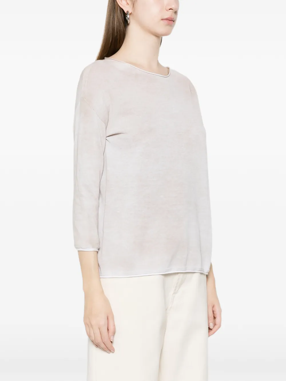  Arovescio Boat-neck T-shirt - Neutrals 