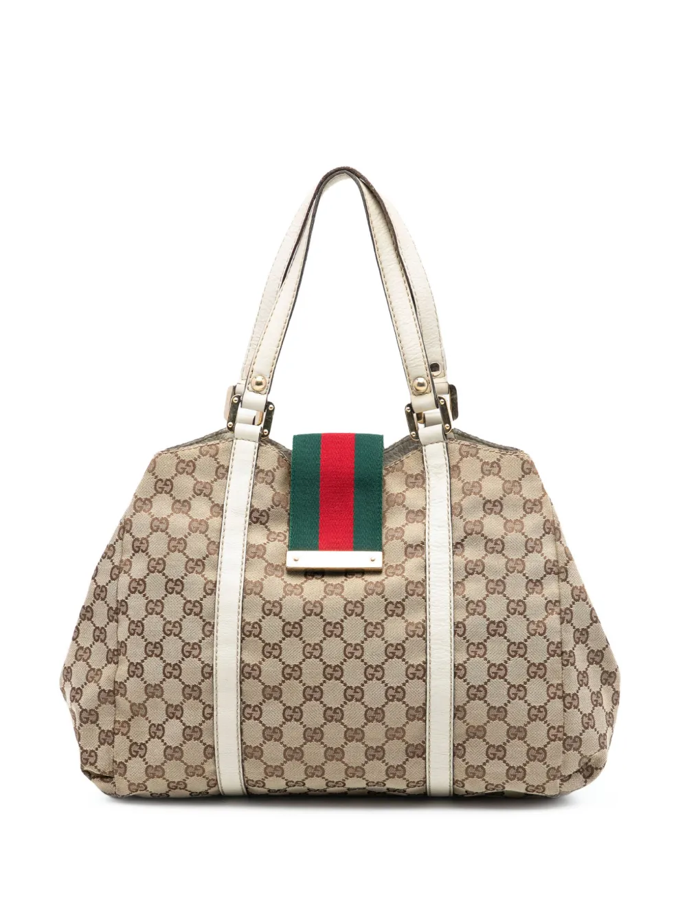 Gucci Pre-Owned 2016-2025 GG Canvas Web New Ladies tote bag - Marrone