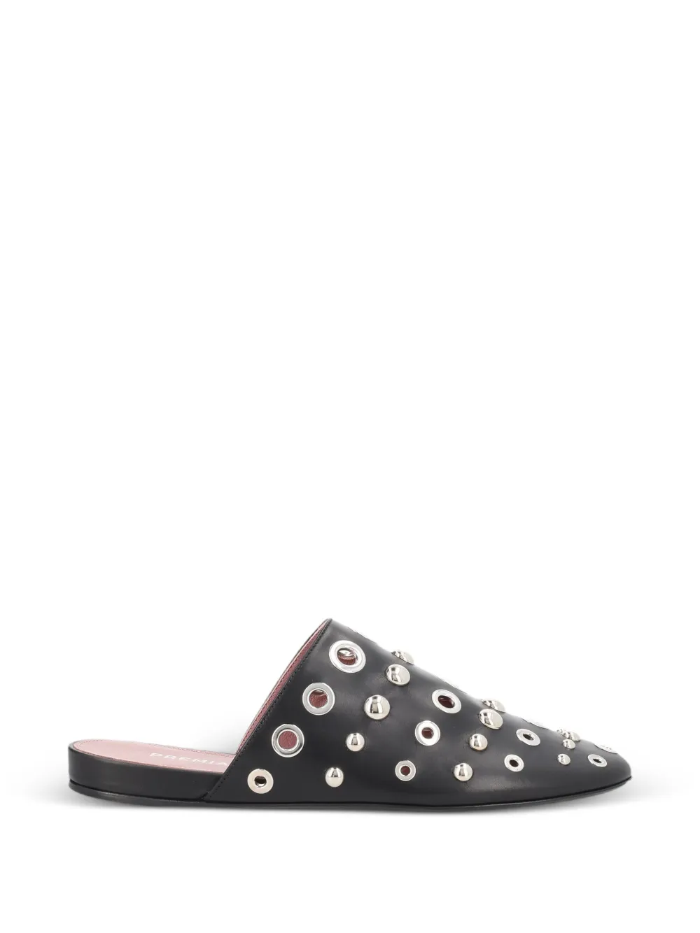Premiata eyelet-studded mules Zwart