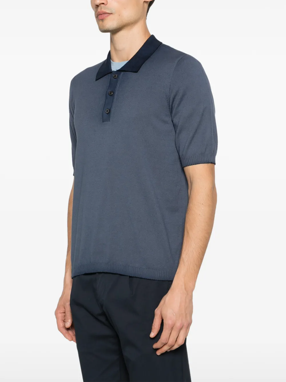  Arovescio Polo Con Botones - Azul 