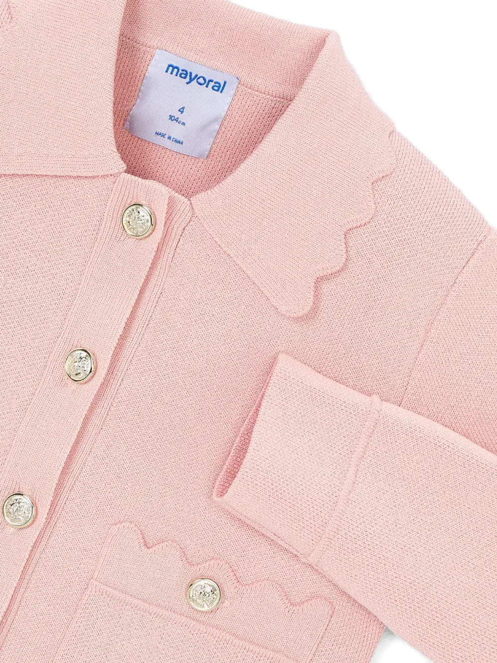  Mayoral Buttoned Scalloped Blazer - Pink 
