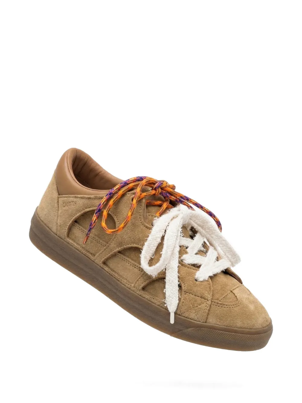 SANTHA Love Park suède sneakers met uitgesneden details Beige