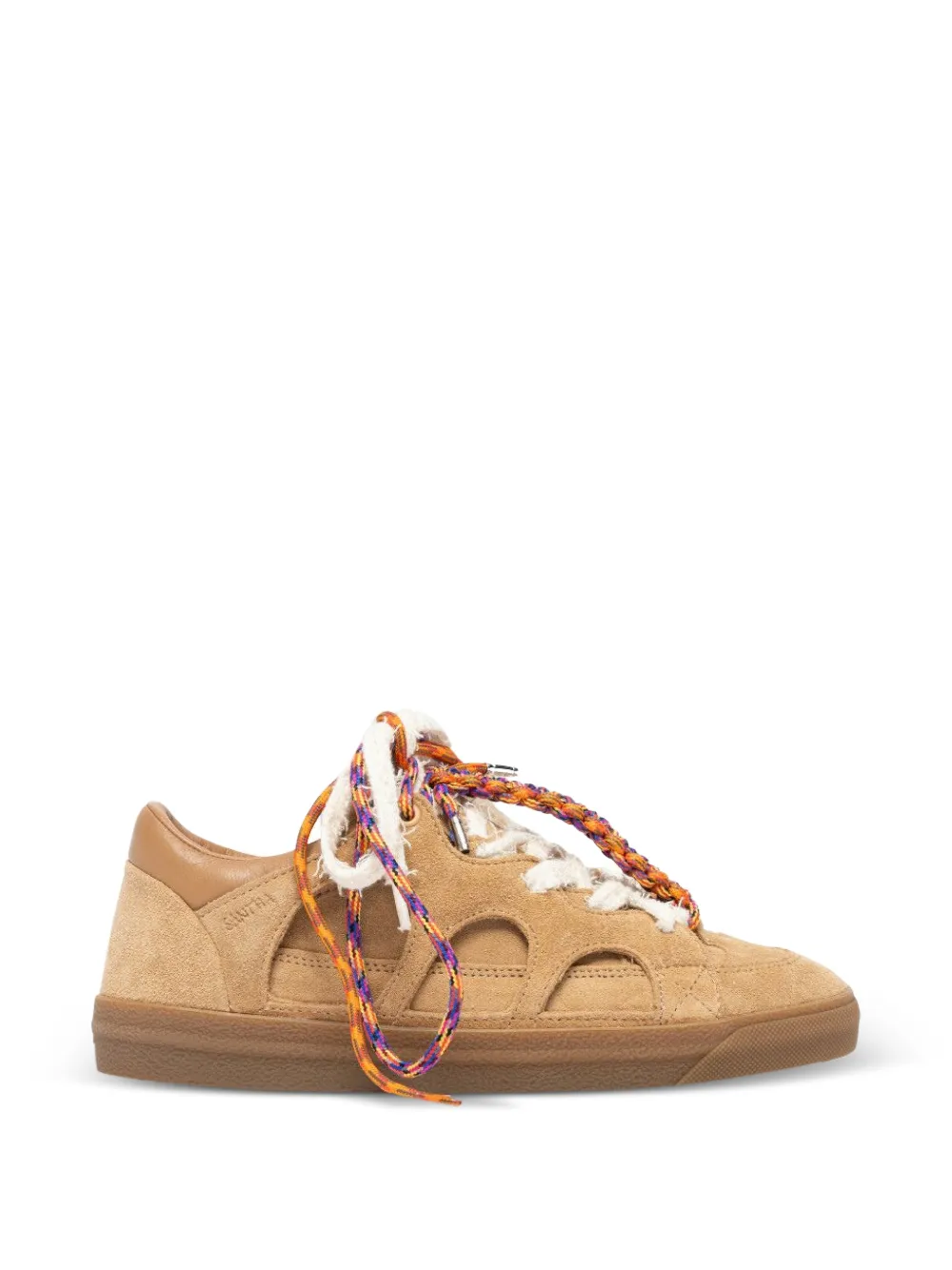SANTHA Love Park suède sneakers met uitgesneden details Beige