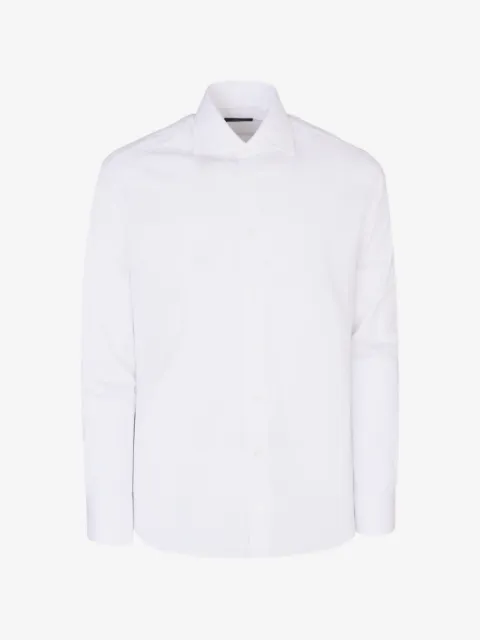 Tombolini slim-fit semi-spread collar shirt