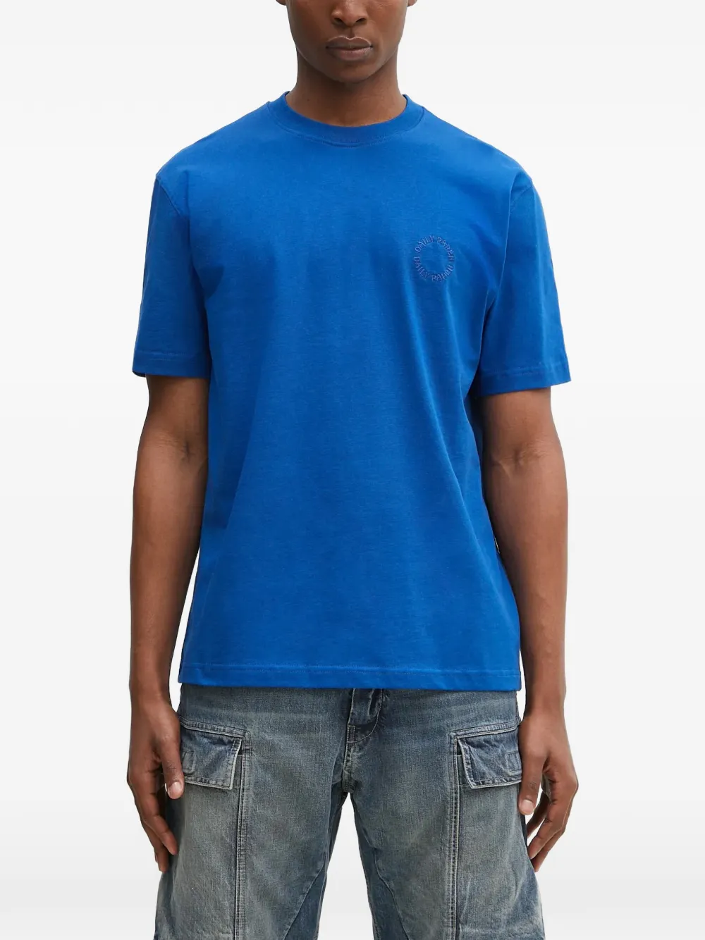 Daily Paper Orbit Emb logo-embroidered T-shirt Blauw