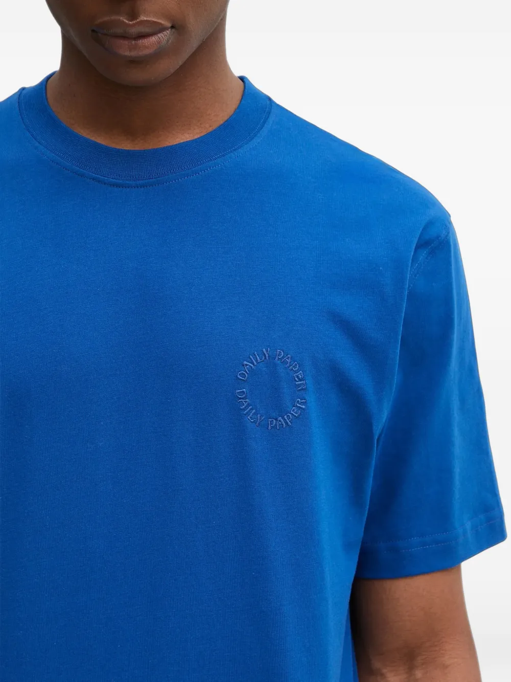 Daily Paper Orbit Emb logo-embroidered T-shirt Blauw