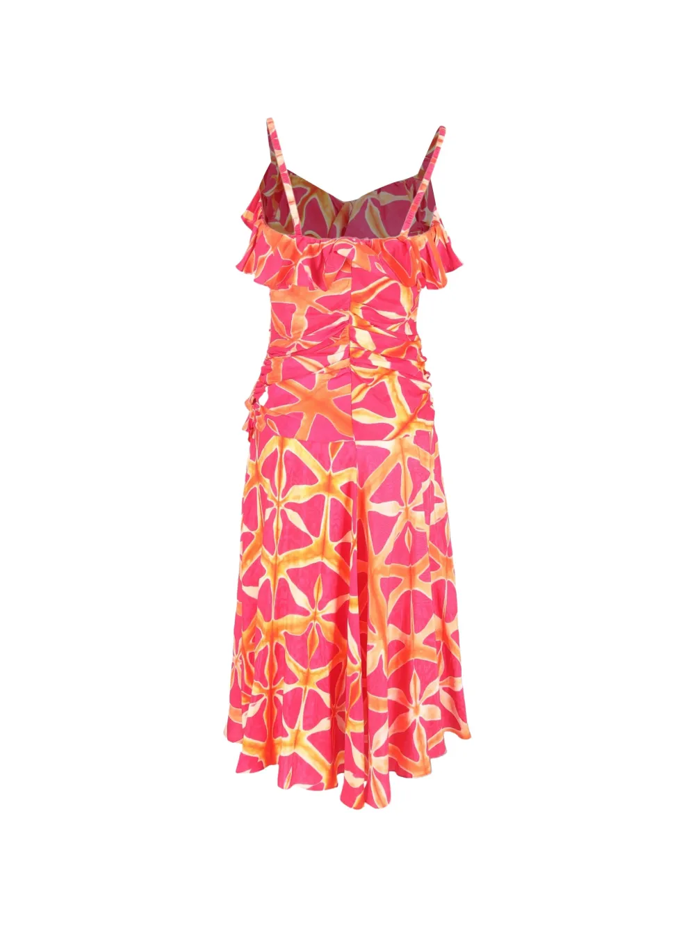 Zoya Ruffled Printed Midi Dress