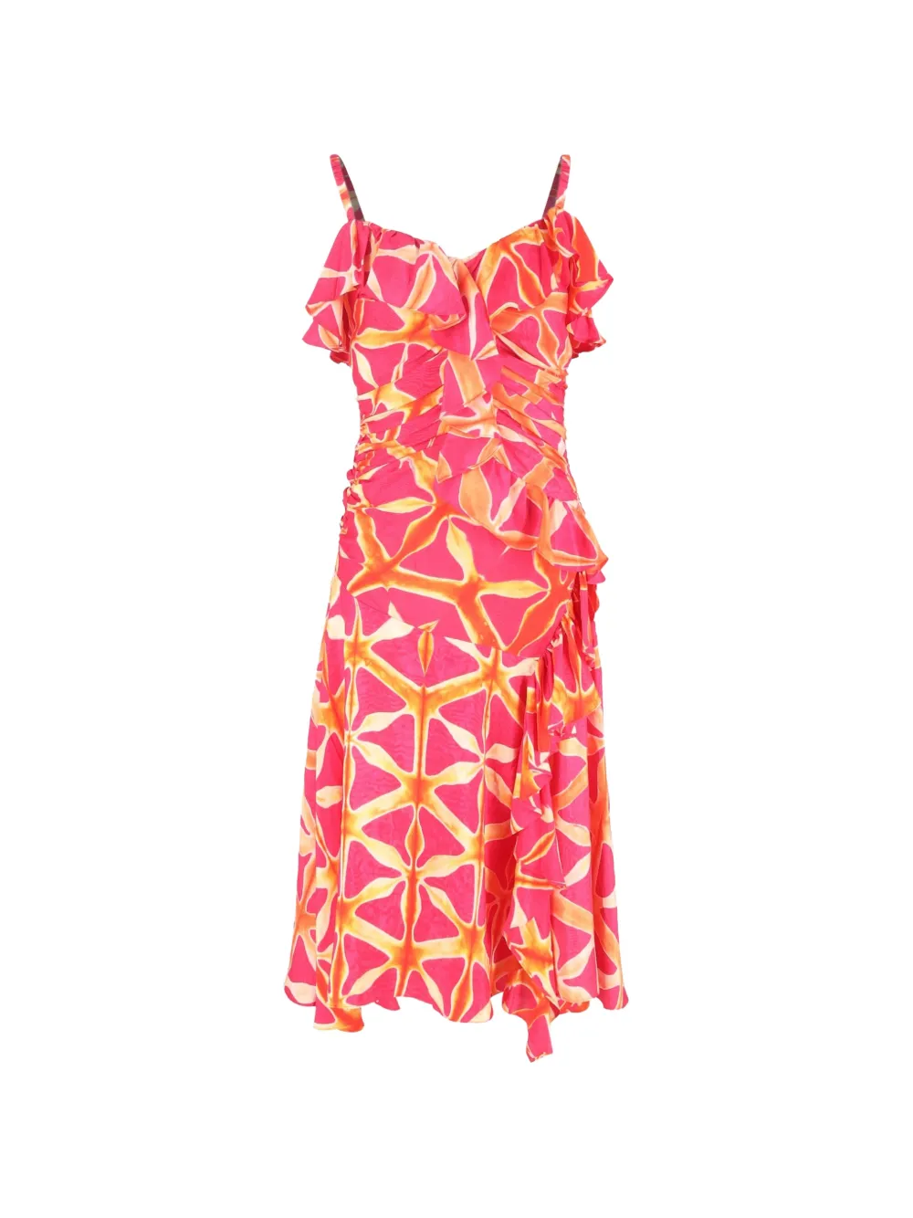 Ulla Johnson Zoya ruffled printed midi dress - Rosa