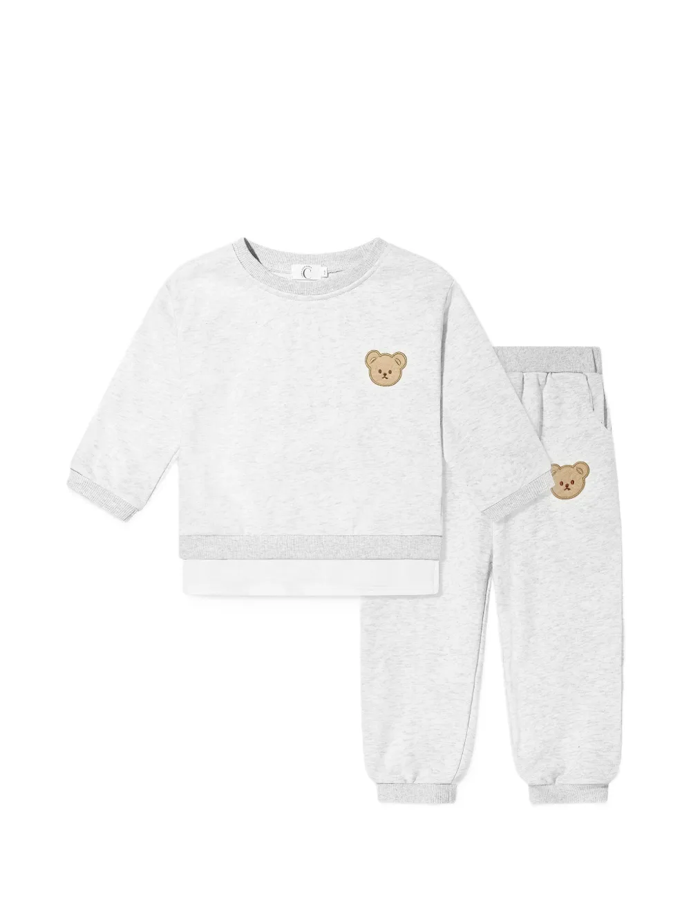 Cozy Crew Club bear-patch tracksuit set - Grigio