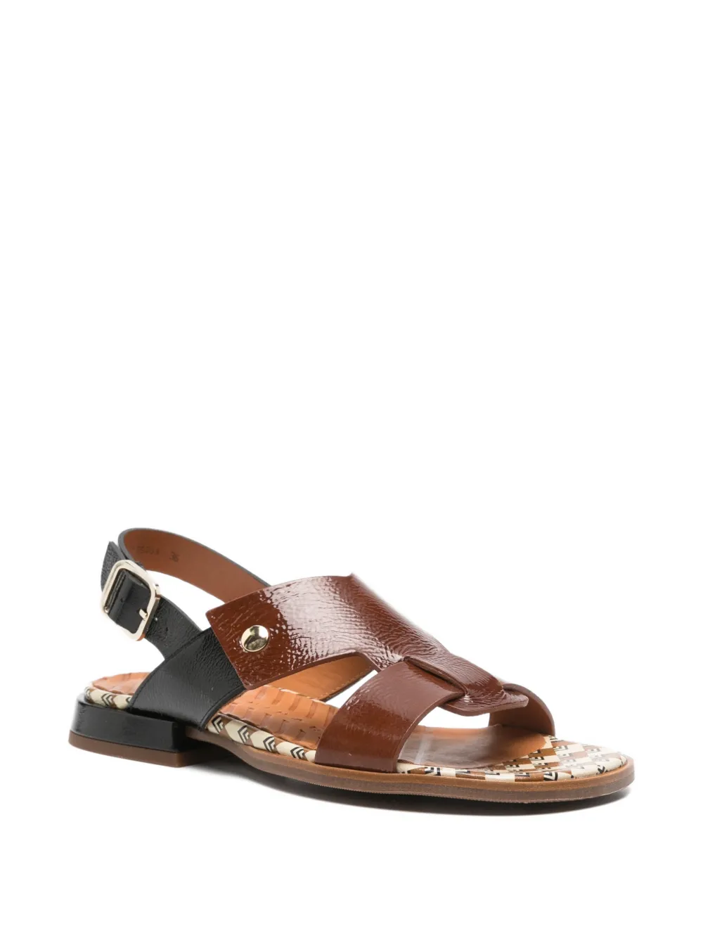 Chie Mihara Wenka patent-leather square-toe sandals Bruin