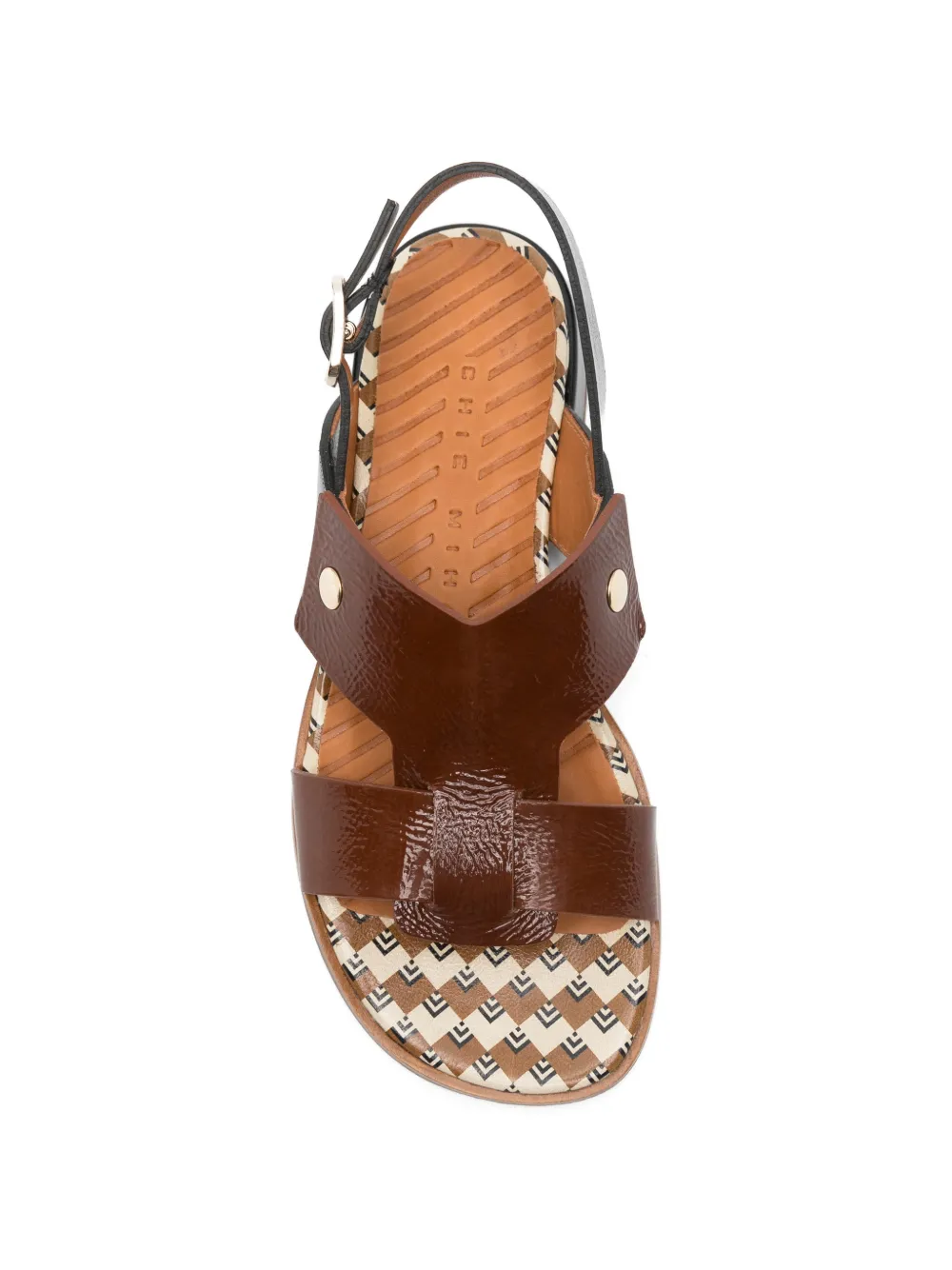 Chie Mihara Wenka patent-leather square-toe sandals Bruin