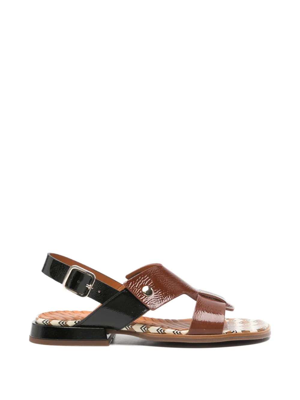 Chie Mihara Wenka patent-leather square-toe sandals Bruin