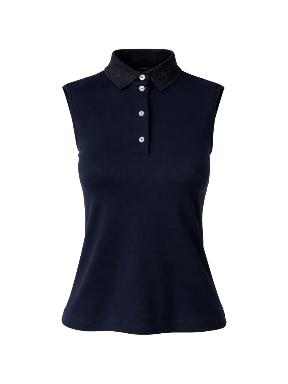 Gran Sasso button contrast-collar polo top - Blu