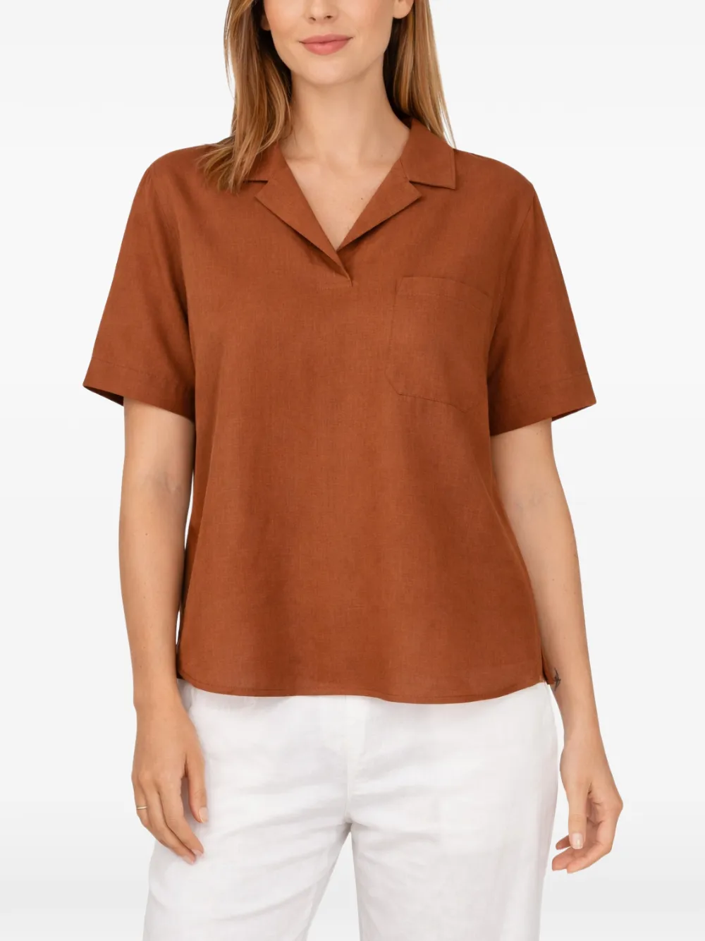 Gran Sasso T-shirt met kraag Bruin