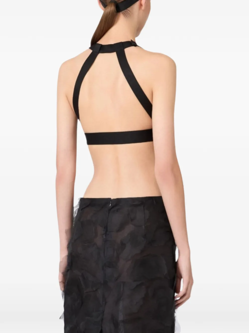 Max Mara Mxssumetto cropped top met uitgesneden details Zwart