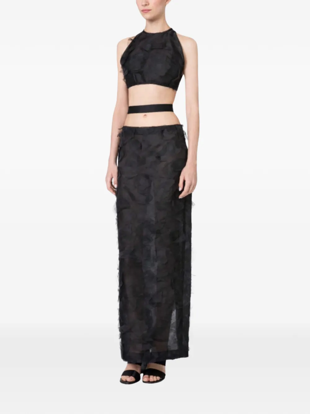Max Mara Mxssumetto cropped top met uitgesneden details Zwart