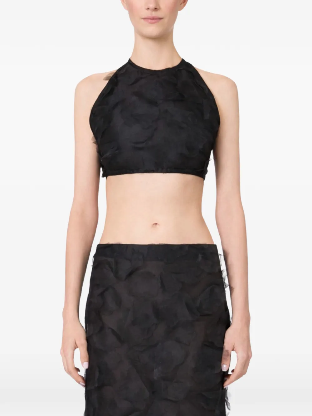Max Mara Mxssumetto cropped top met uitgesneden details Zwart