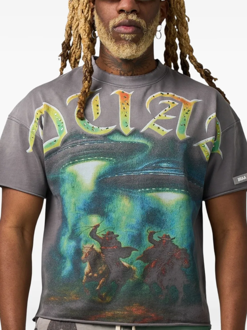  Duaa Graphic-print T-shirt - Grey 