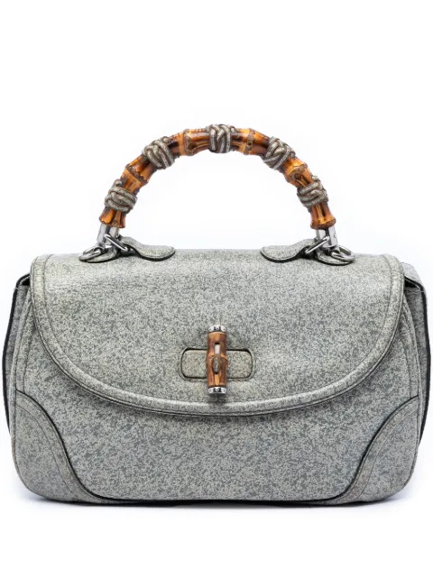 Gucci Pre-Owned bolsa satchel New Bamboo grande de piel 2016-2025
