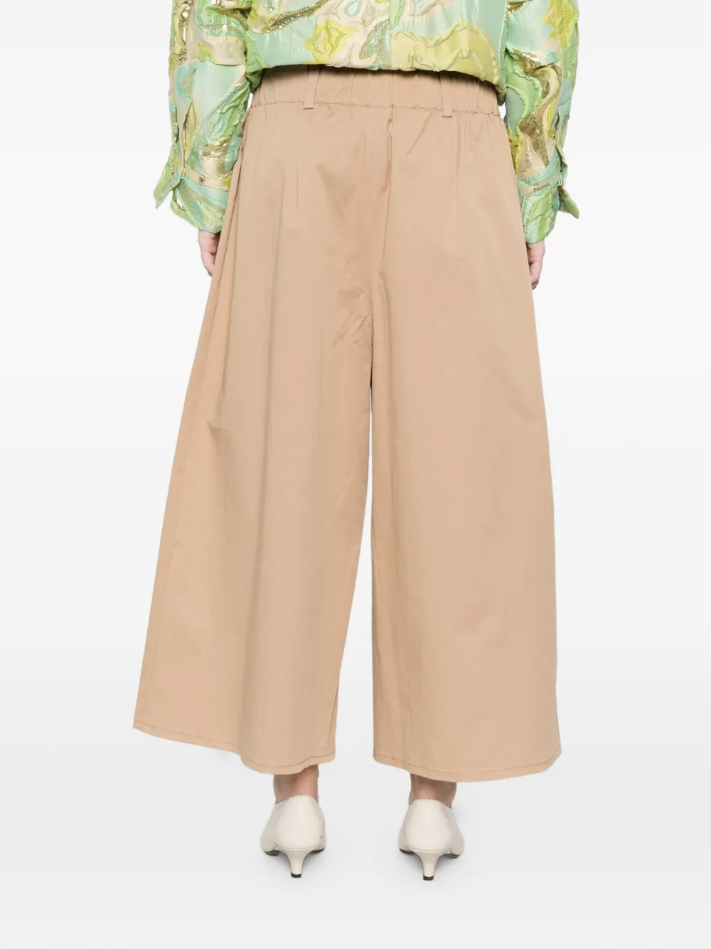 SUSANNE BOMMER Broek met wijde pijpen en zak Beige