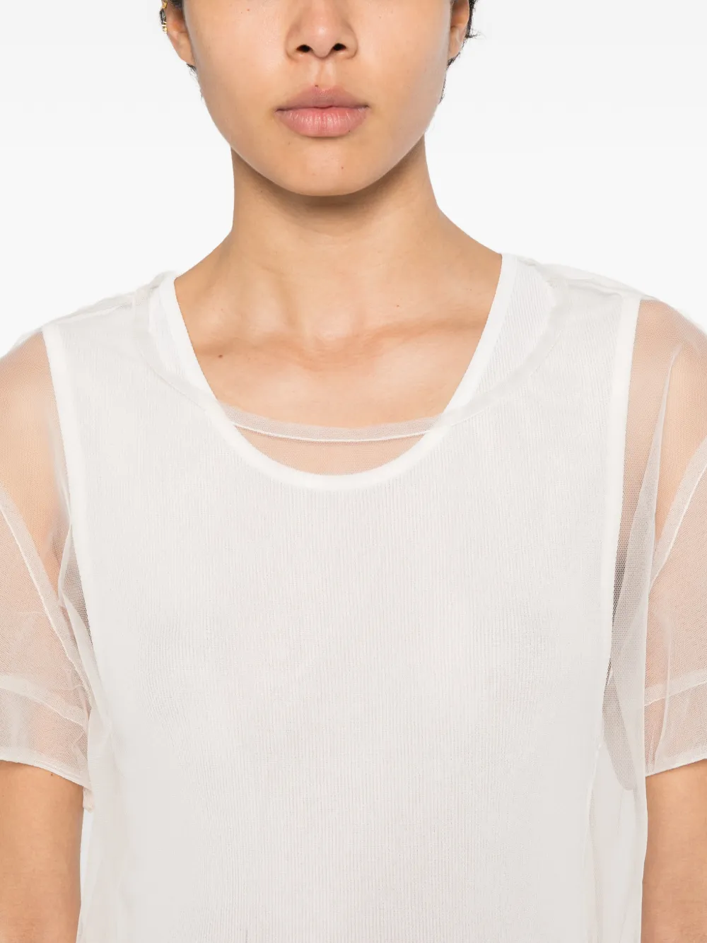 SUSANNE BOMMER Doorzichtig T-shirt Beige