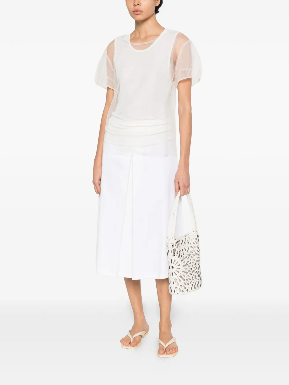 SUSANNE BOMMER Doorzichtig T-shirt Beige