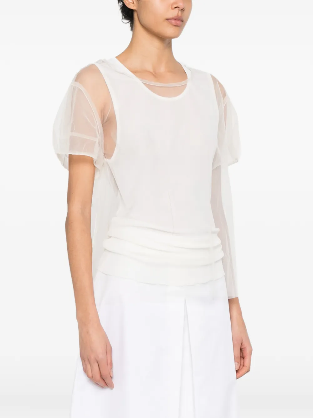 SUSANNE BOMMER Doorzichtig T-shirt Beige