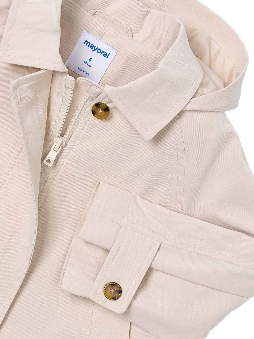Mayoral Jack met capuchon en knopen Beige