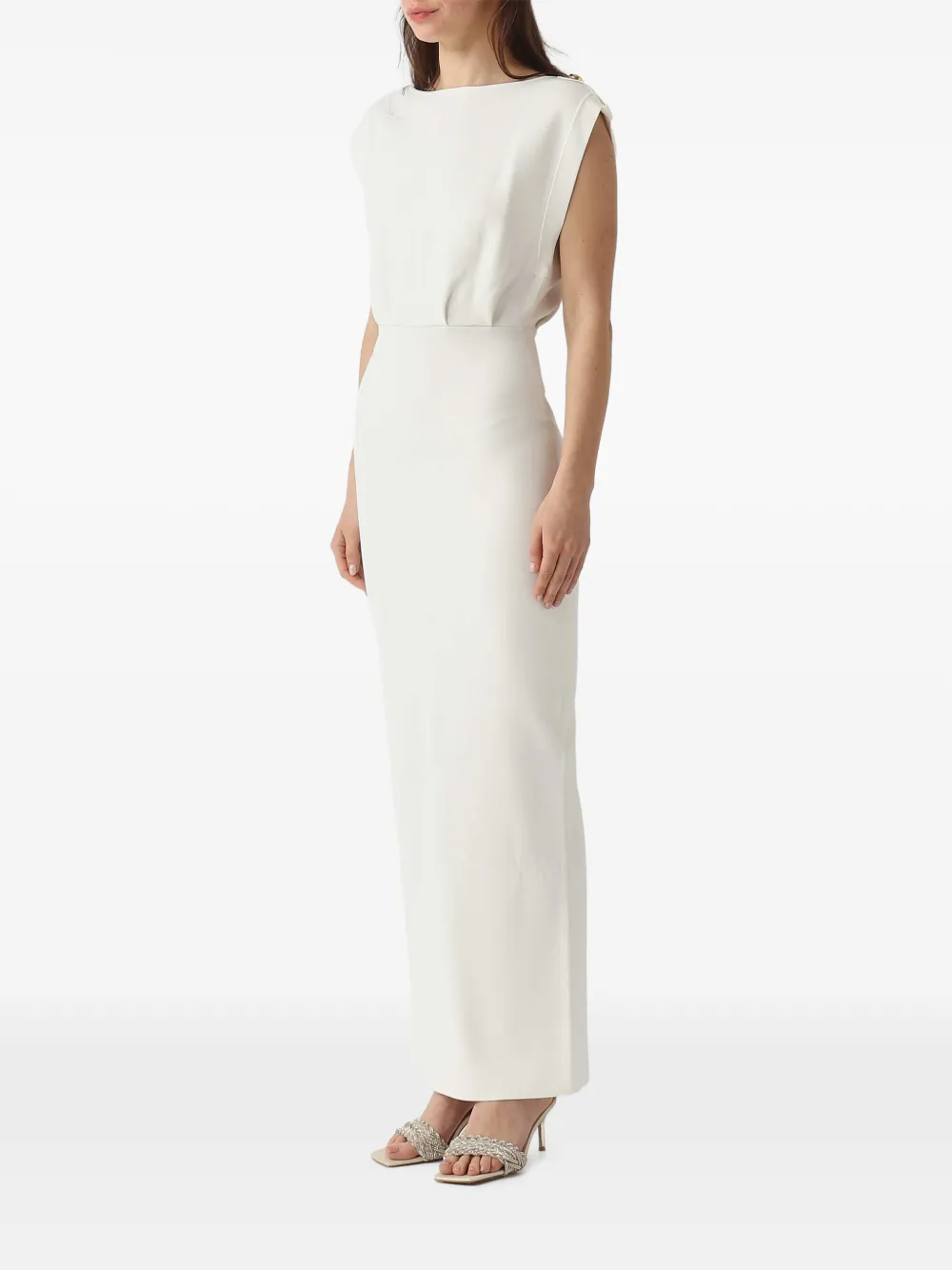 Elisabetta Franchi Milano maxi-jurk met stiksels Wit