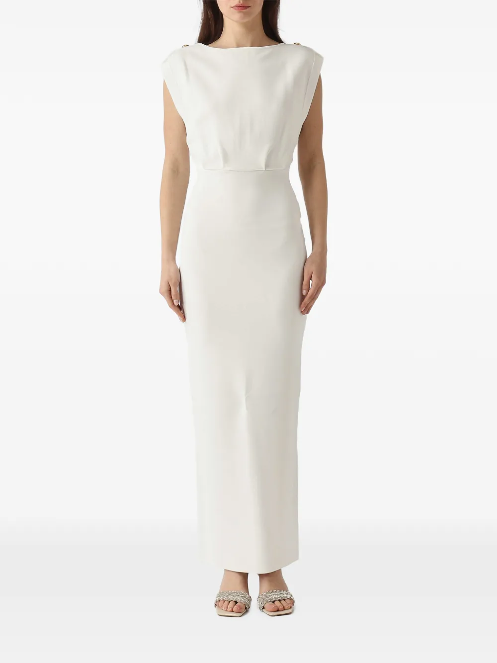 Elisabetta Franchi crew-neck maxi dress - Bianco
