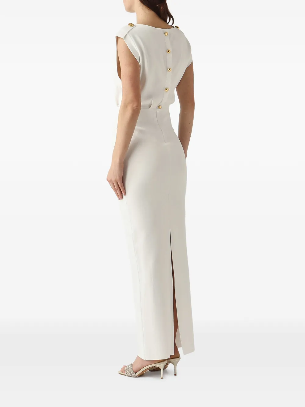 Elisabetta Franchi Milano maxi-jurk met stiksels Wit