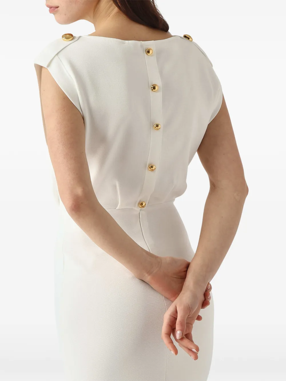Elisabetta Franchi Milano maxi-jurk met stiksels Wit