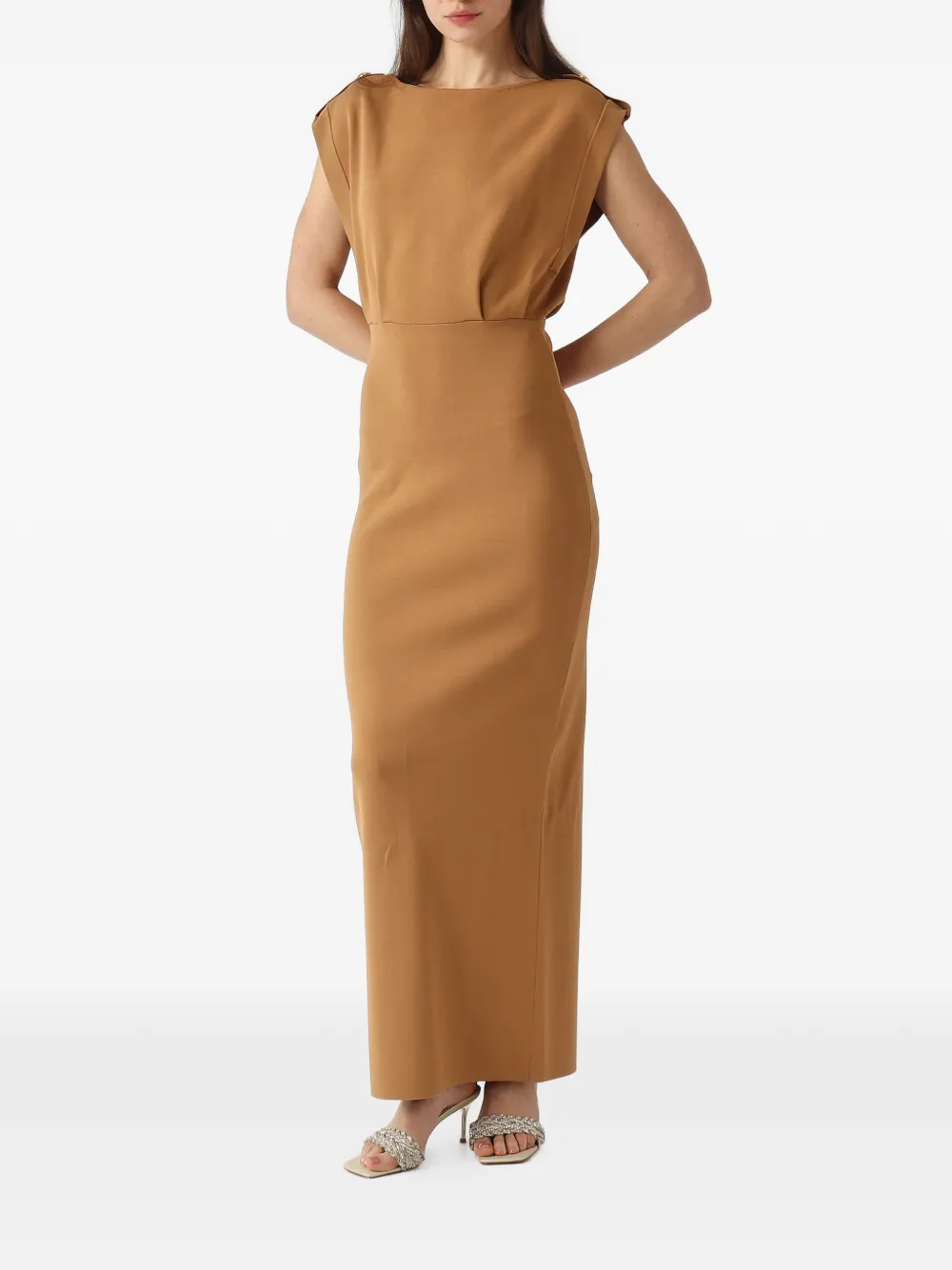  Elisabetta Franchi Crew-neck Maxi Dress - Neutrals 