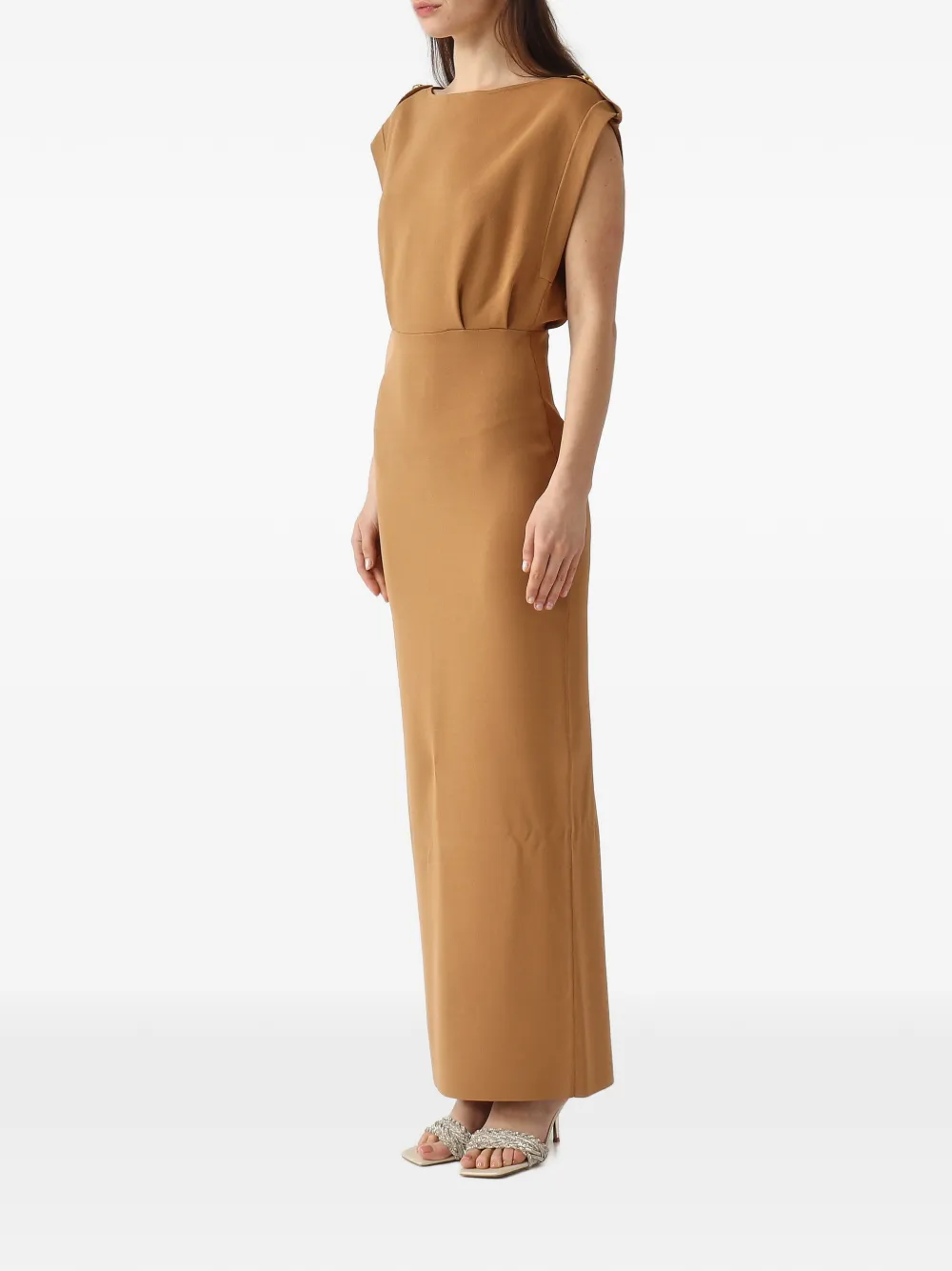  Elisabetta Franchi Crew-neck Maxi Dress - Neutrals 