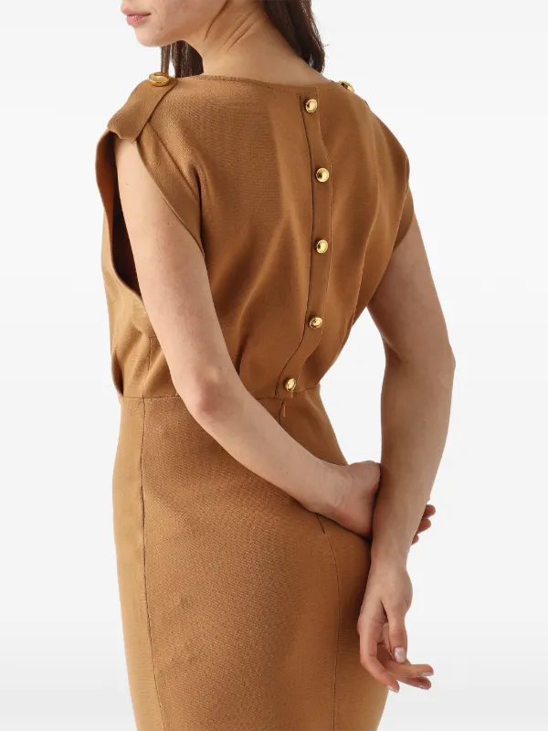 Elisabetta Franchi Red Carpet Full Milano Stitch Knit Dress